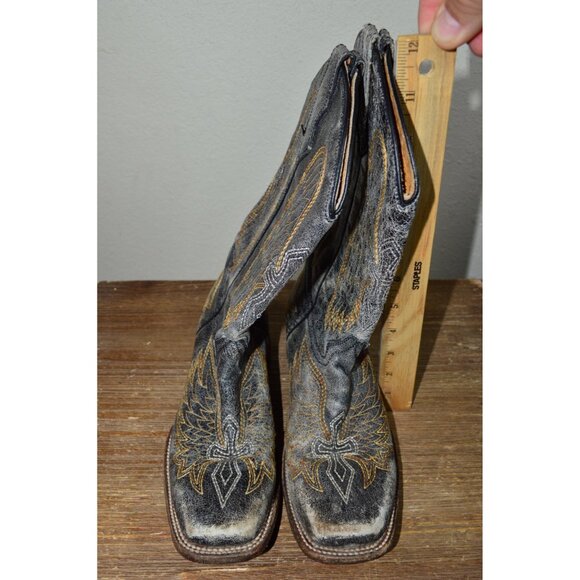 Corral Teen Girls Distessed Cross & Wing Cowboy Boots Youth Size 4.5 Women's 6.5 - Picture 6 of 13